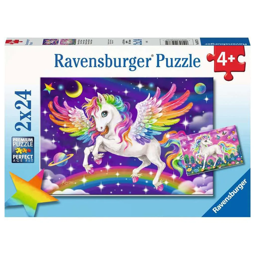 Unicorn And Pegasus 2 X 24Pc Playroom learning Exploration gear