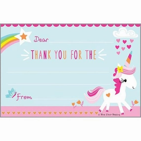 Unicorn And Rainbow Thank You Postcards Fun-based learning