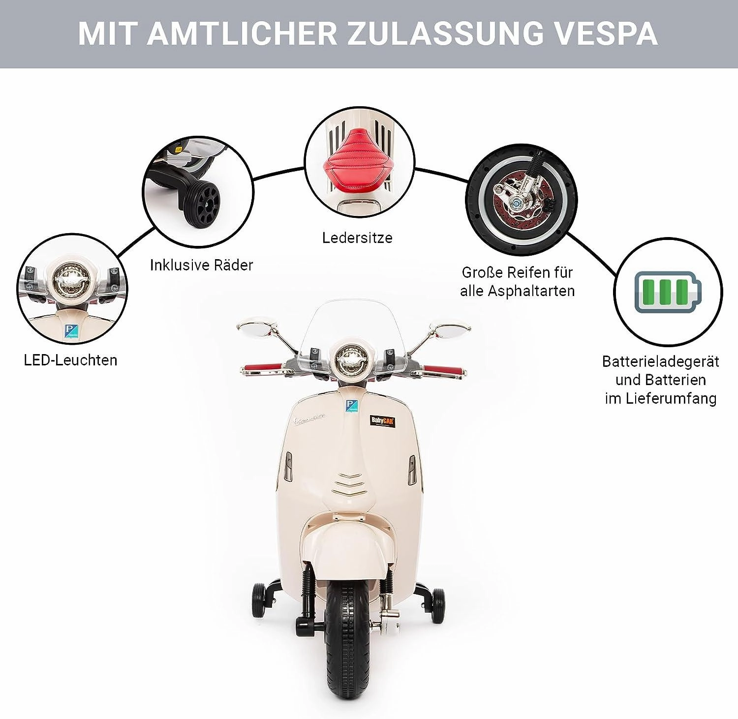 Vespa 946 Kids Electric 12V Battery Powered Motorbike Ride-On Brain boosters