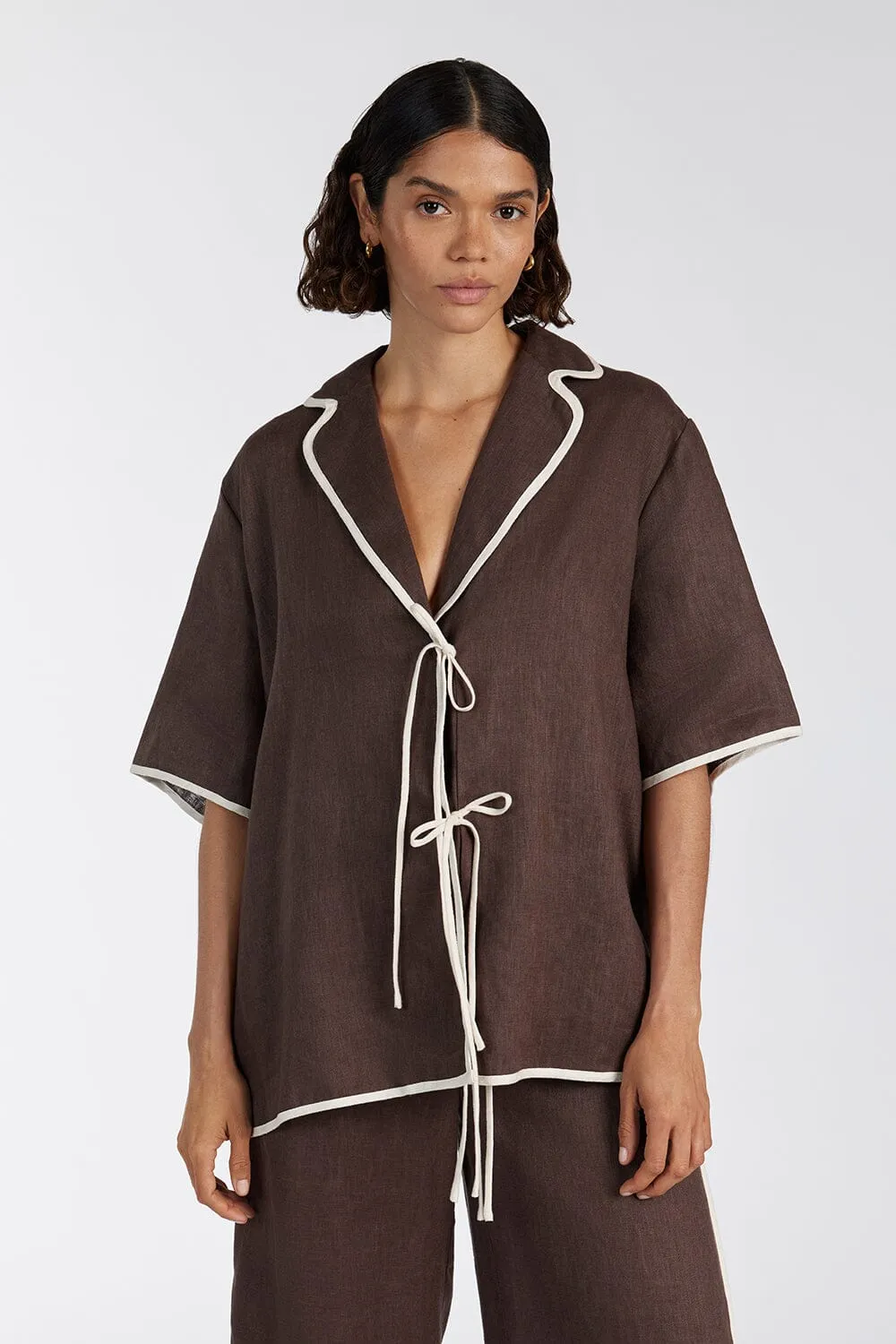 VON CHOC LINEN SHIRT