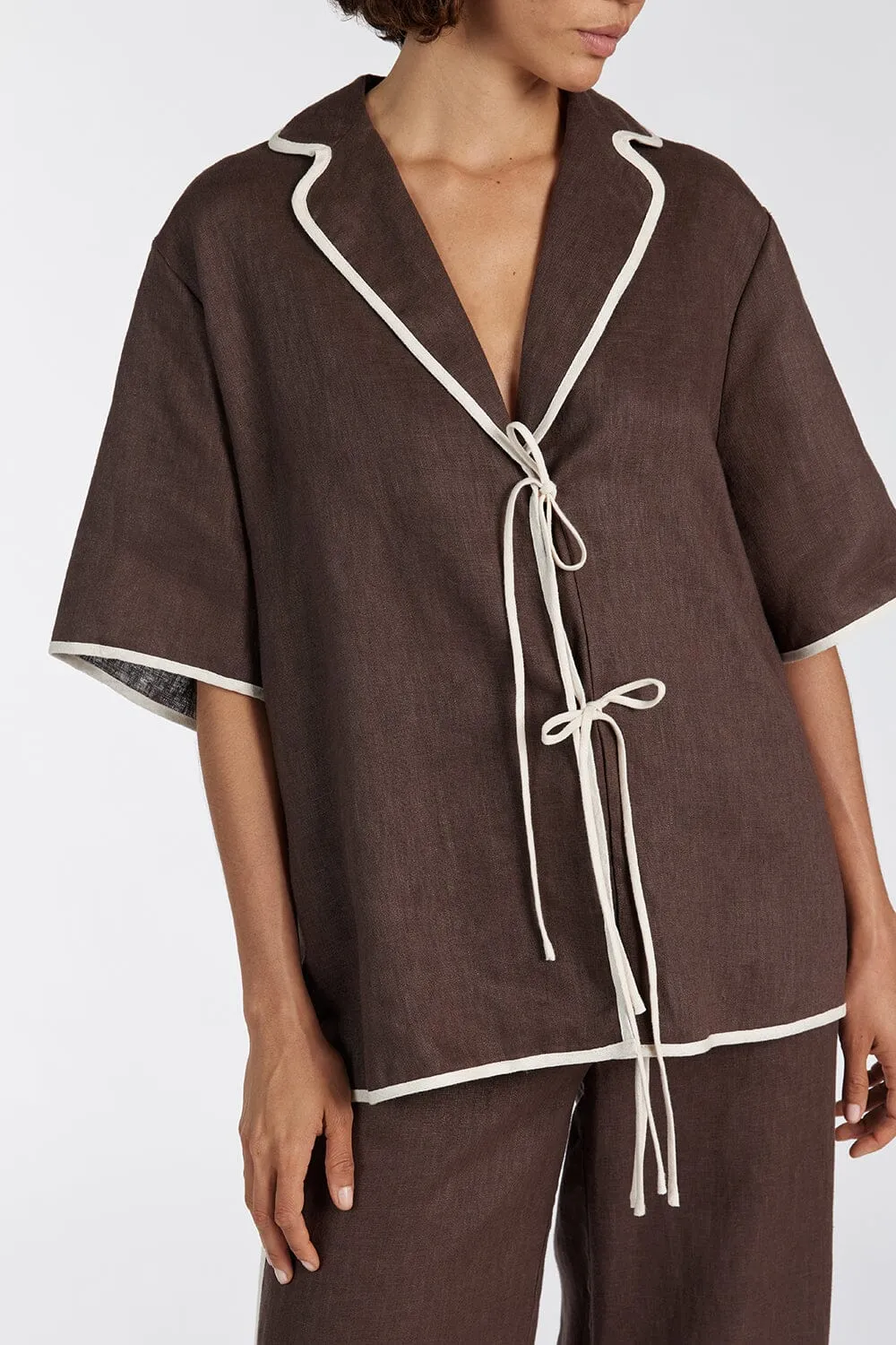 VON CHOC LINEN SHIRT