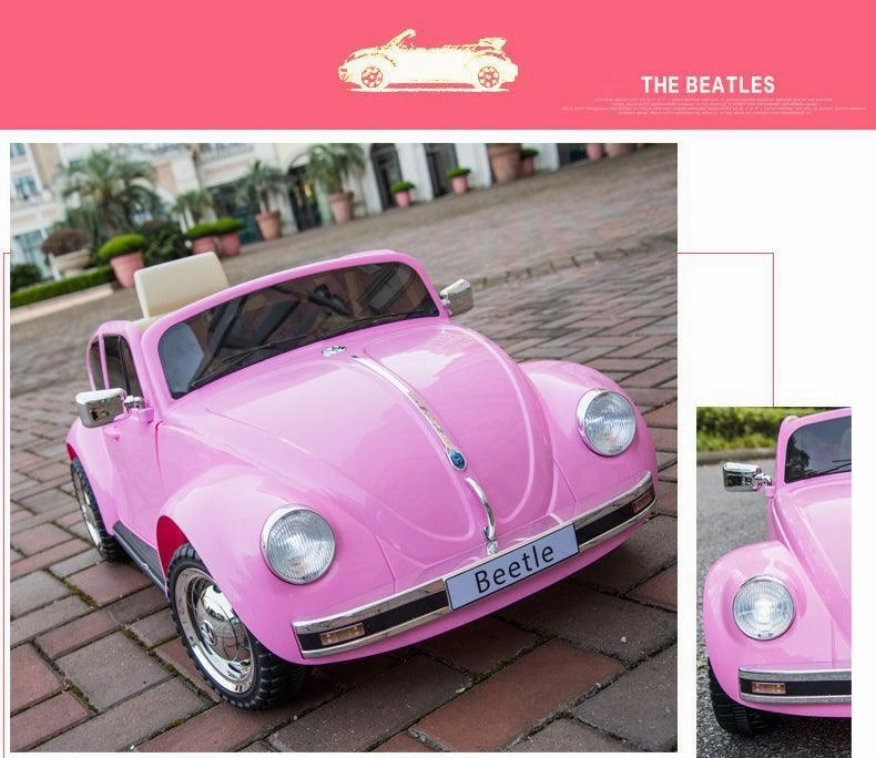 Growing minds Creative kids Vw Beetle 12V Battery Ride-On Car With Remote Control - Colour Pink