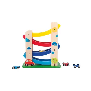 Playroom adventures begin here Little learners Wooden Cascading Cars - Les Popipop