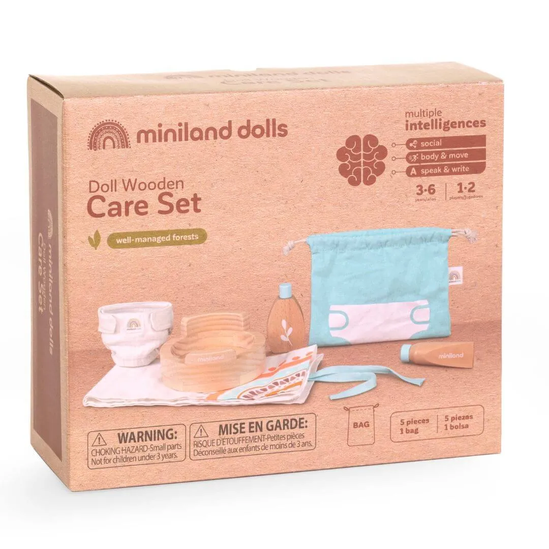 Playful learning Wooden Doll Care Set