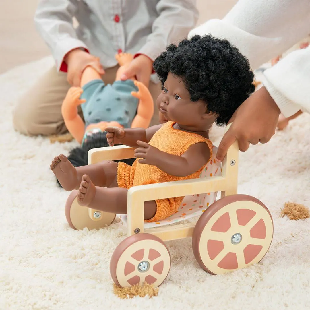 Imaginative play Wooden Doll Wheelchair