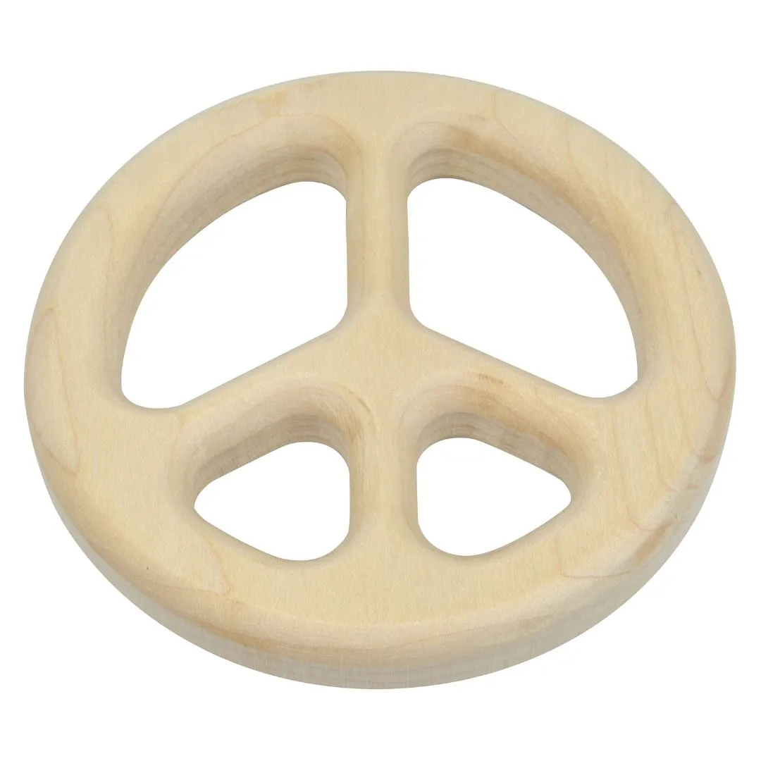 Growing minds Kids essentials Wooden Peace Sign Baby Teether