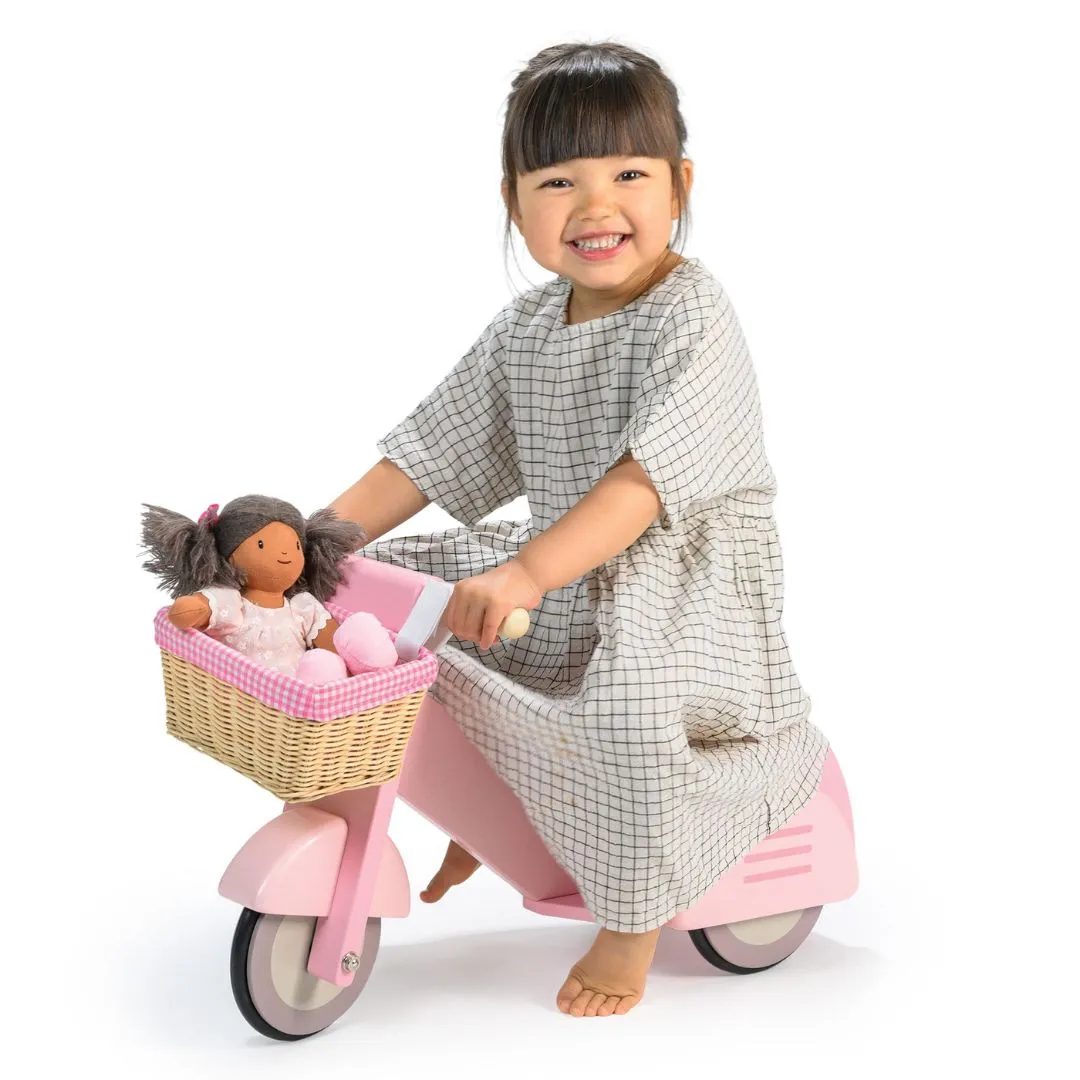 Busy kids Wooden Ride-On Scooter With Basket
