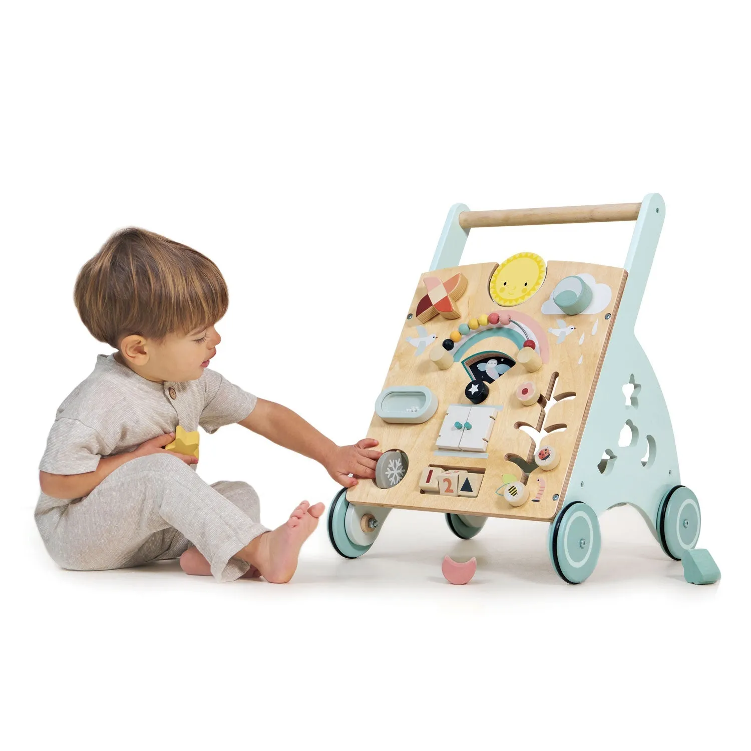 Wooden Sunshine Baby Activity Walker Curious minds