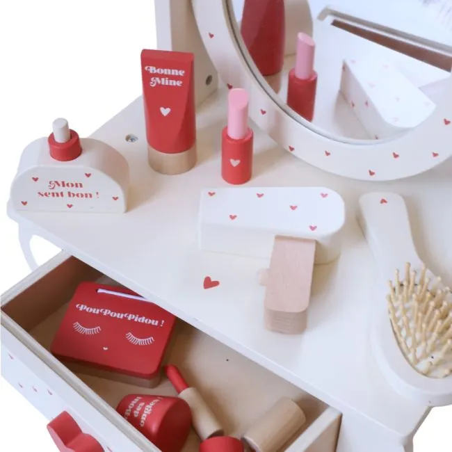 First explorers Learning tools Wooden Toy - Mini Dressing Table - Terracotta Hearts