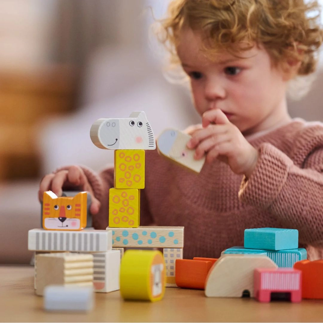 Child development Growth tools Wooden Animal Parade Blocks
