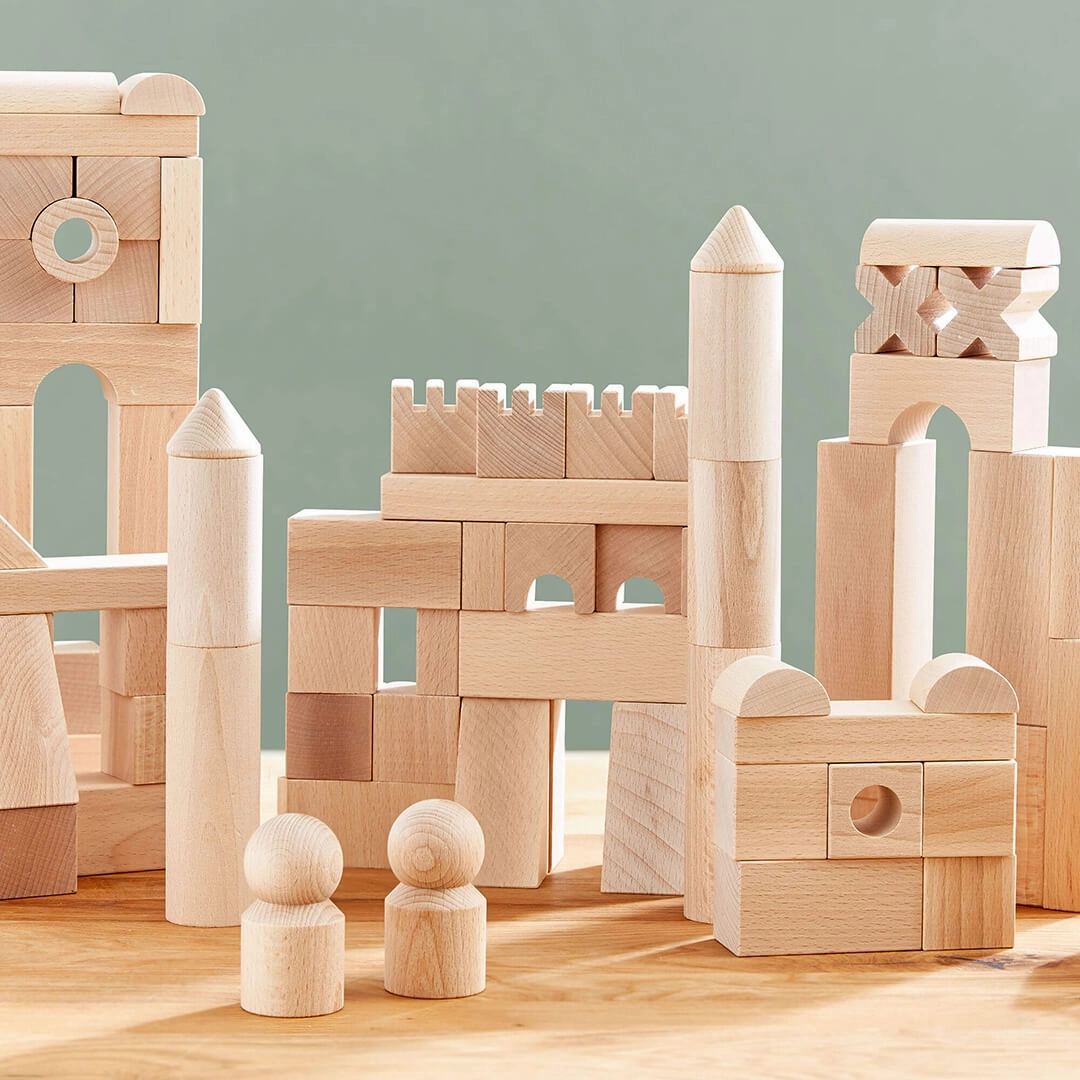 Quiet play for growing minds Wooden Building Blocks - Extra Large Set