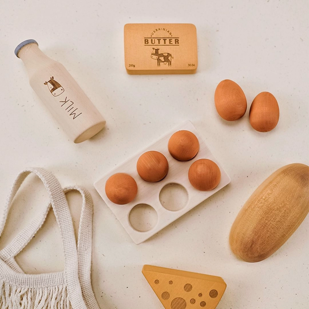 Wooden Country Play Food Set Tiny thinkers Learning fun