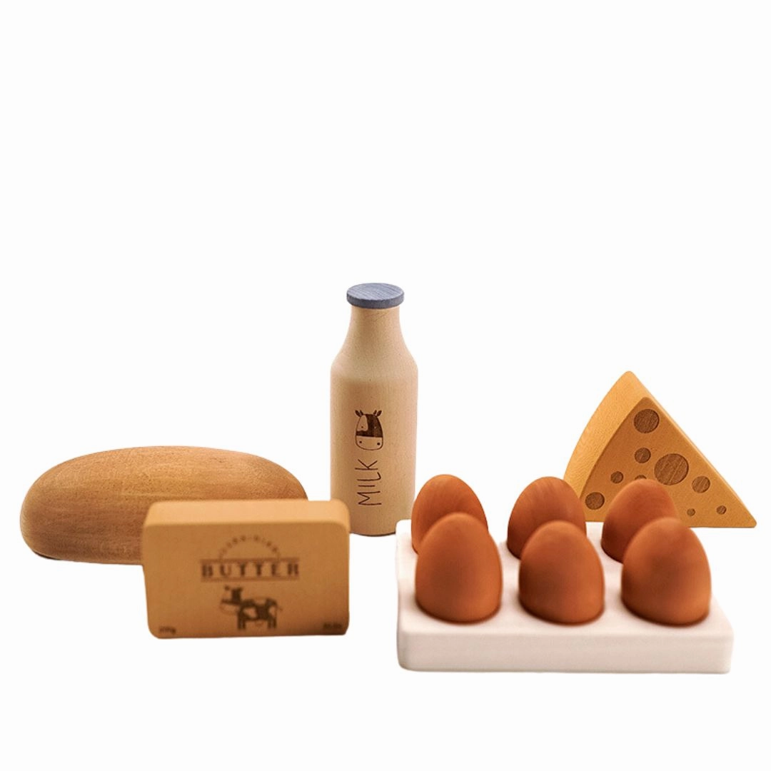 Educational fun Kid-centered learning Wooden Country Play Food Set