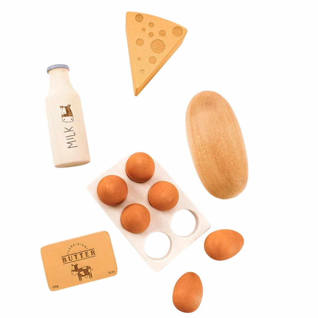 Wooden Country Play Food Set Tools for tiny thinkers