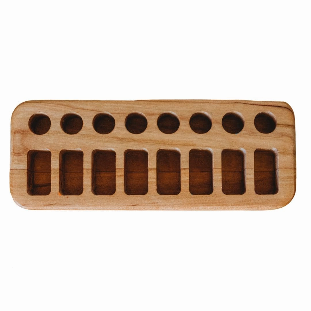 Mindful play Fun for curious minds Wooden Crayon Holder - 8 Sticks And 8 Blocks