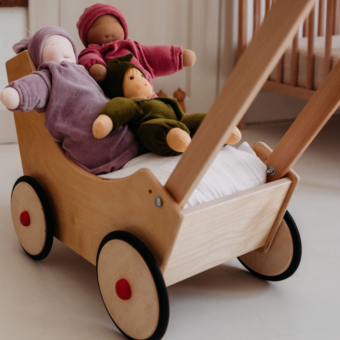 Wooden Doll Pram Quiet play for growing minds Tiny thinkers