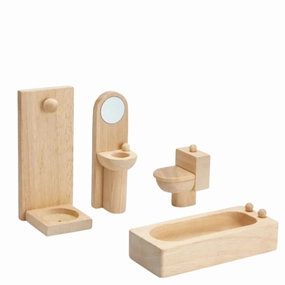 Wooden Dollhouse Furniture - Classic Bathroom Curious minds Fun for curious minds