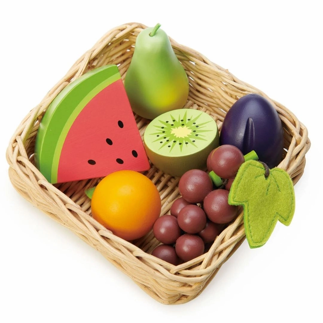 Young minds at work Thoughtful learning Wooden Fruity Basket