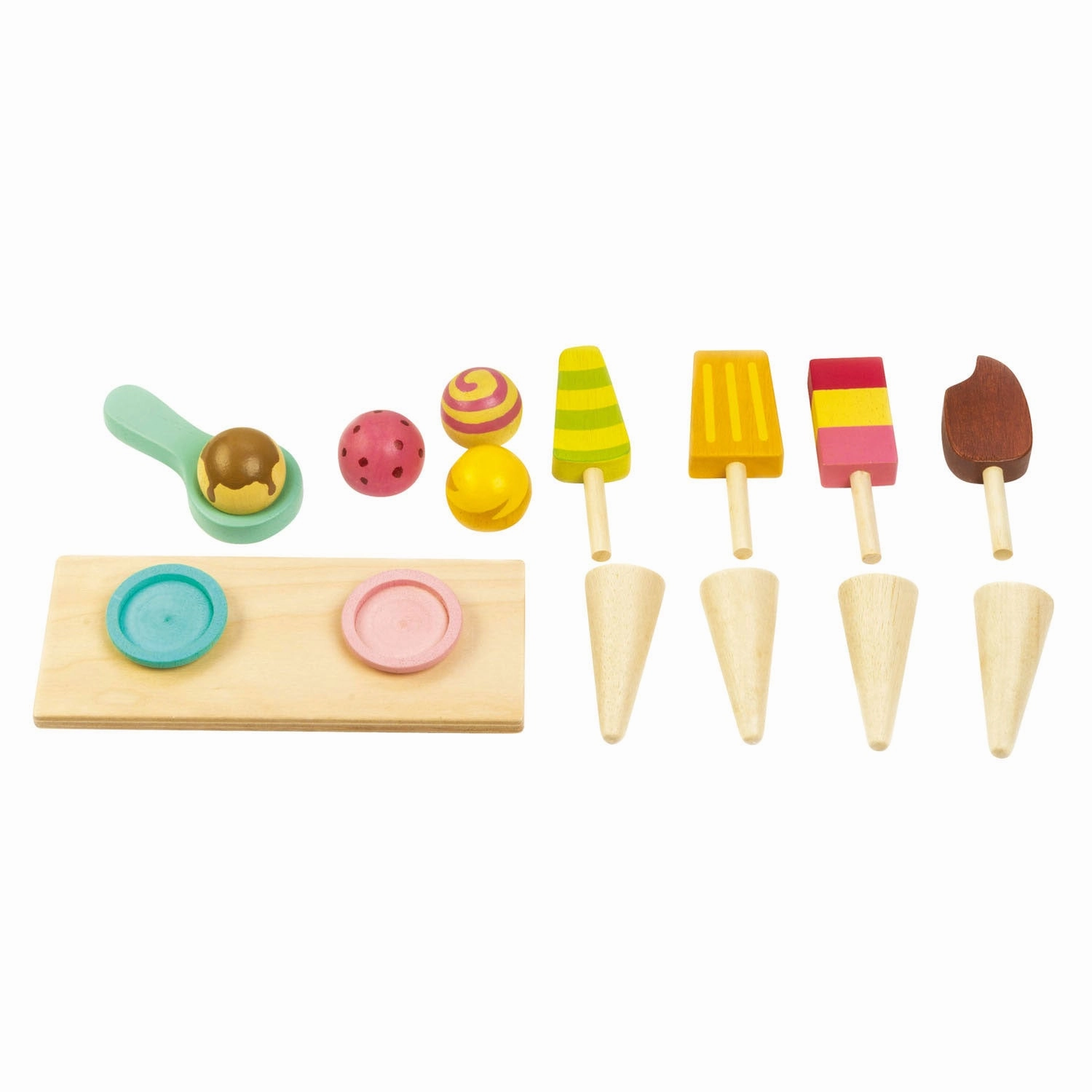 Wooden Ice Cream Cart Play Set Joyful learning Little creators