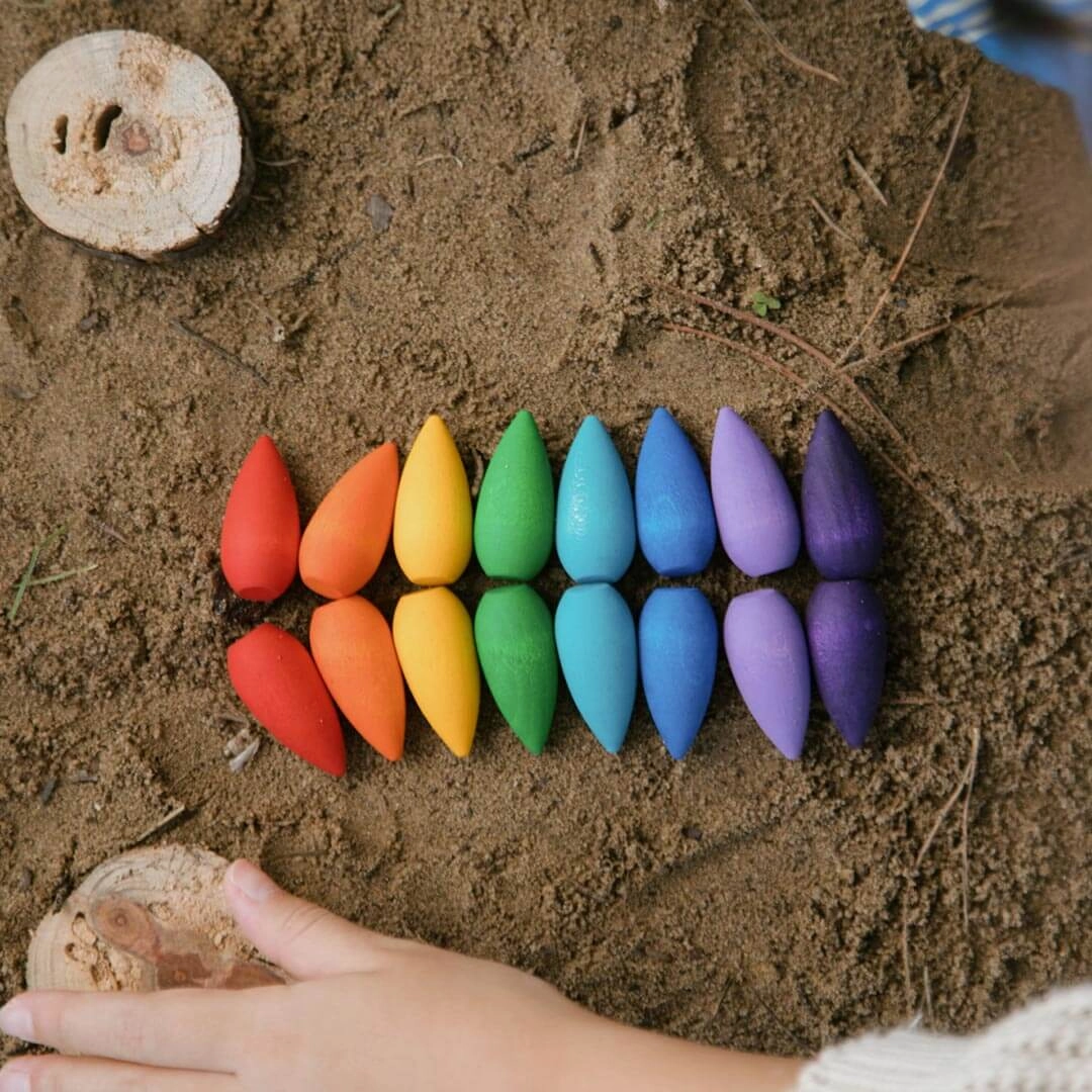 Joyful learning Wooden Mandala Set - Rainbow Snowflakes
