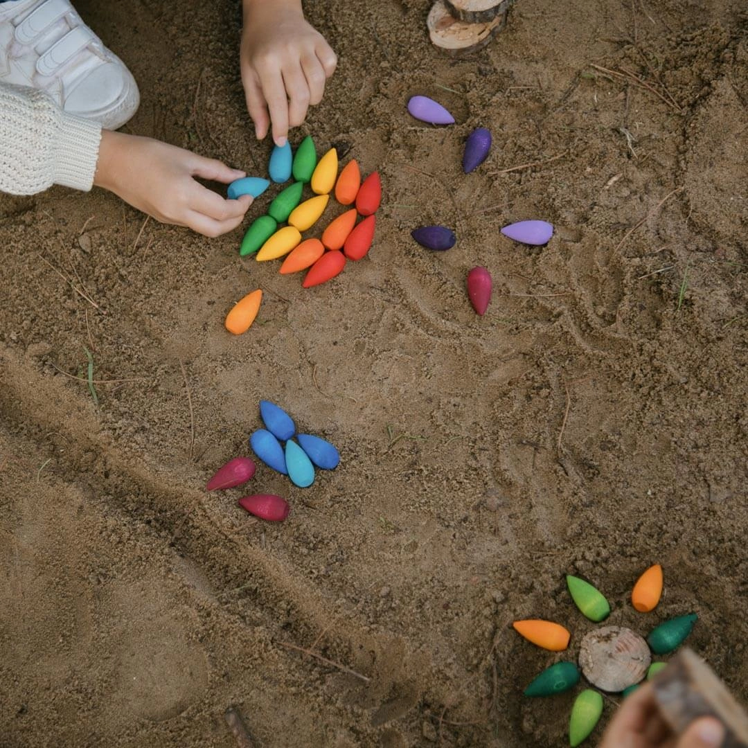 Wooden Mandala Set - Rainbow Snowflakes Creative kids Imaginative play
