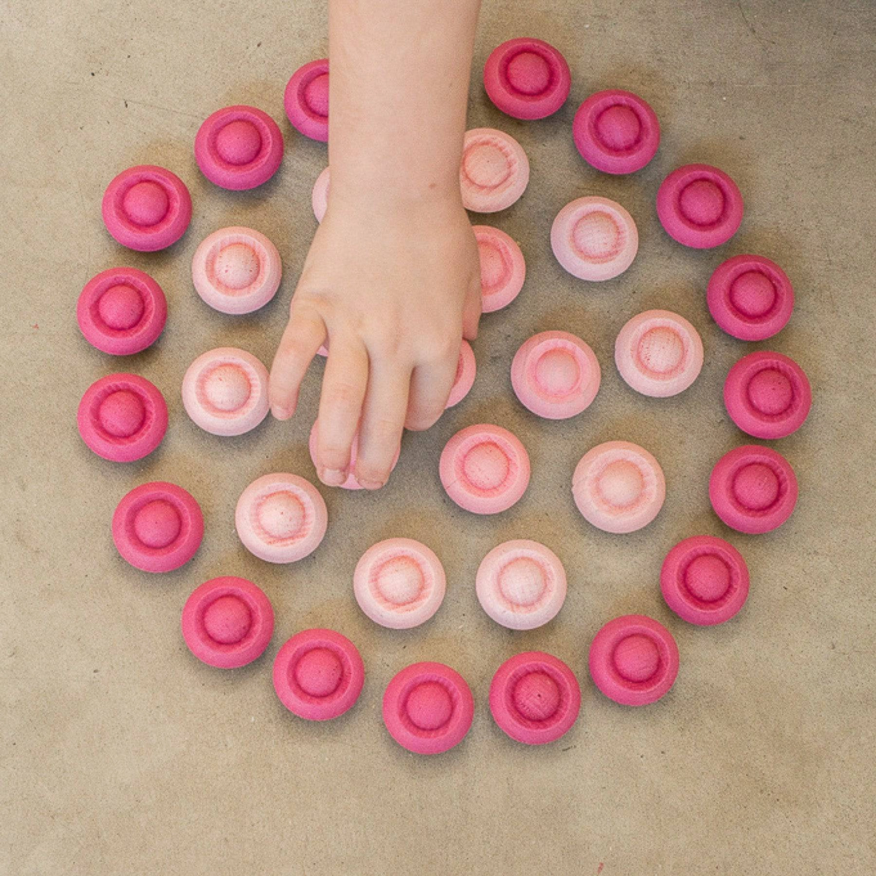 Wooden Mandala Set, Pink Flowers Mini makers