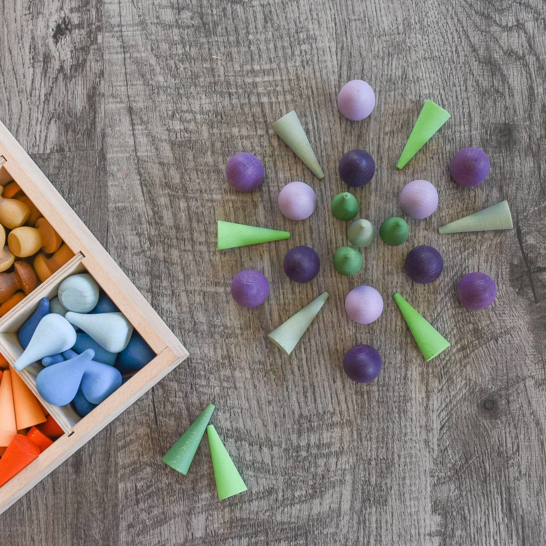 Fun-based learning Wooden Mandala Set, Purple Eggs