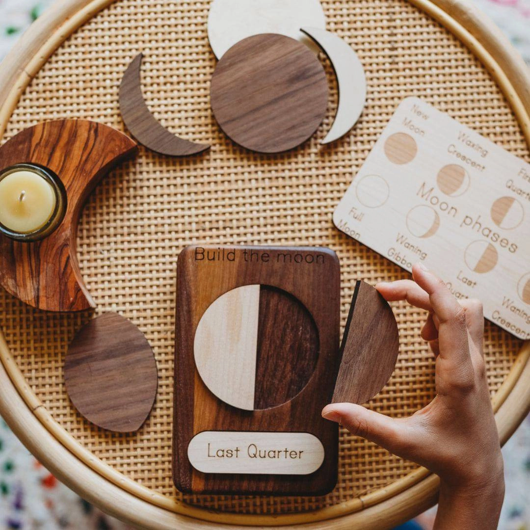 Wooden Moon Phases Puzzle Curious minds Home learning tools
