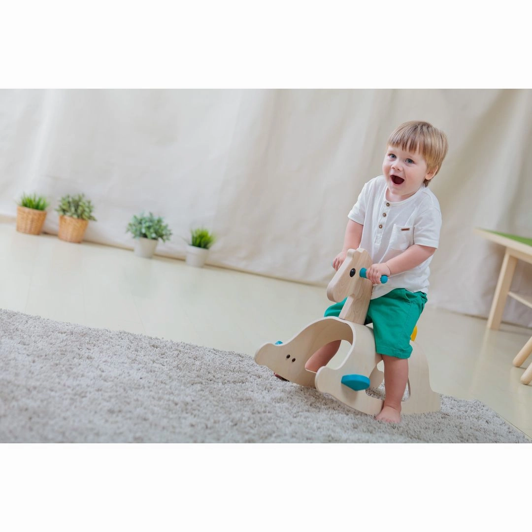 Wooden Palomino Rocking Horse Sensory fun for little hands