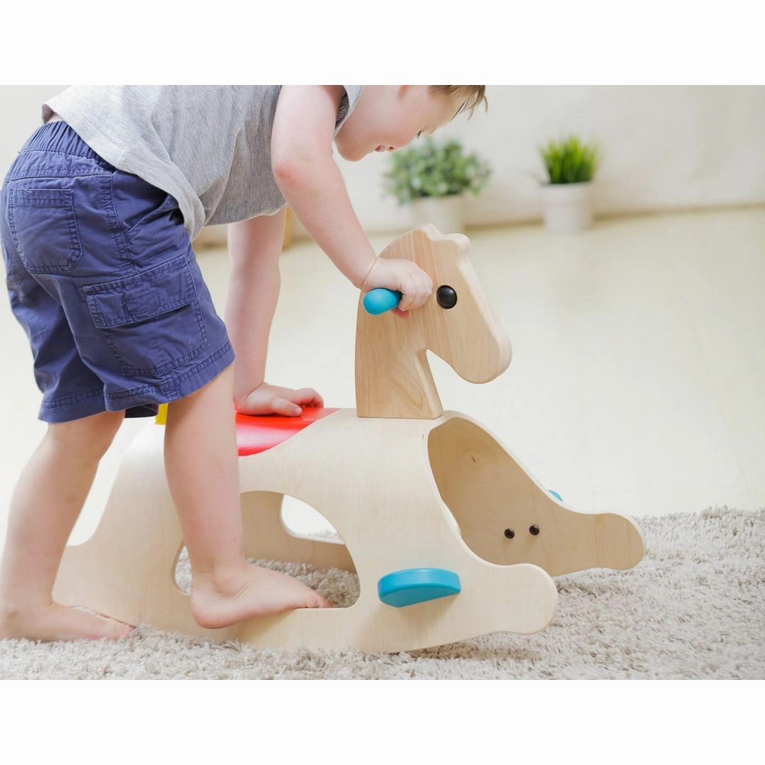 Wooden Palomino Rocking Horse Young learners