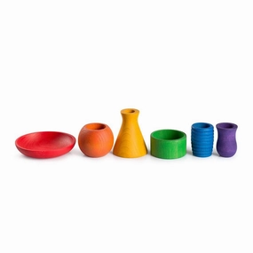 Wooden Rainbow Pots Creative minds Learning tools