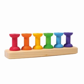 Fun that fuels growth Everyday learning Wooden Rainbow Threading Game