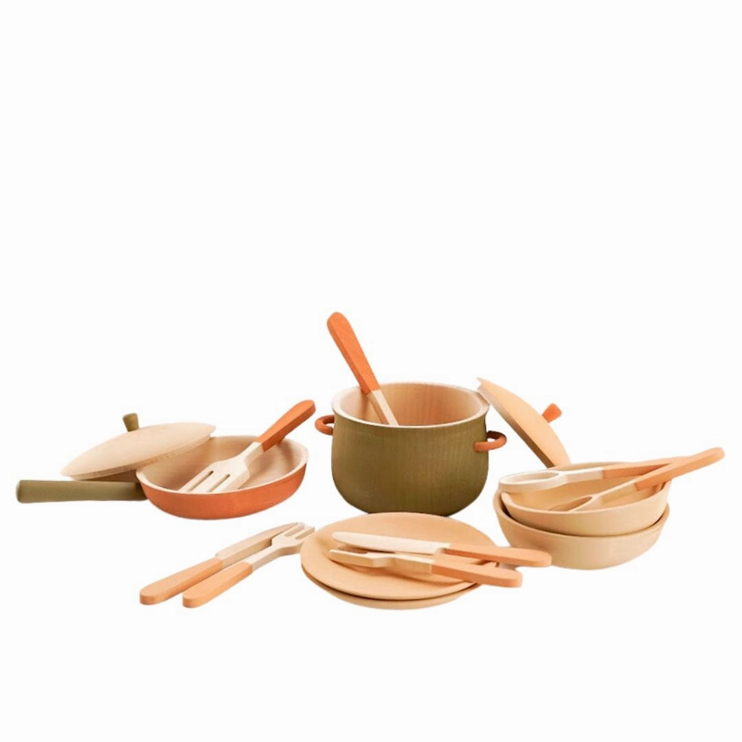 Wooden Tableware Set - Herbal Palette Preschool minds Kids discovery tools