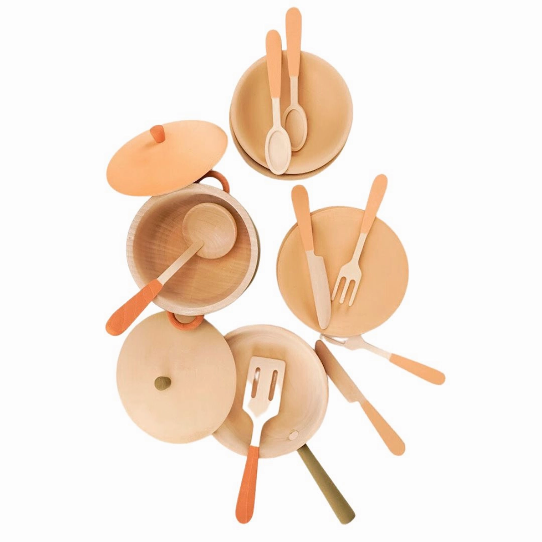 Wooden Tableware Set - Herbal Palette Playful learning Busy kids