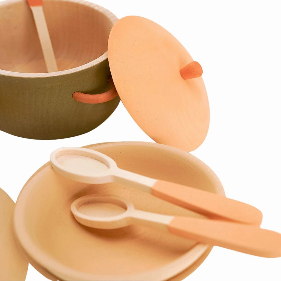 Wooden Tableware Set - Herbal Palette Exploration gear Child development