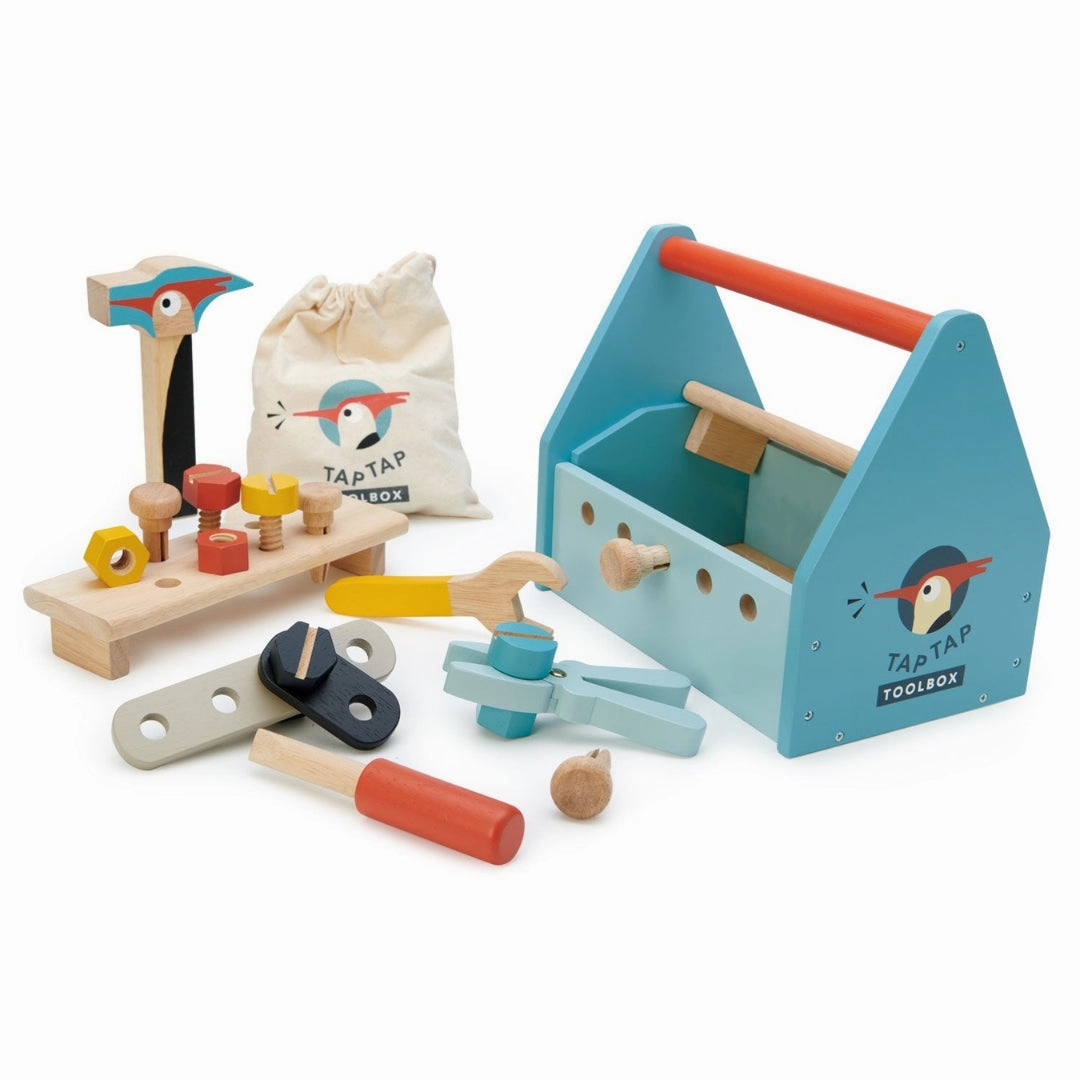 Learn & grow Young explorers Wooden Tap Tap Tool Box Play Set