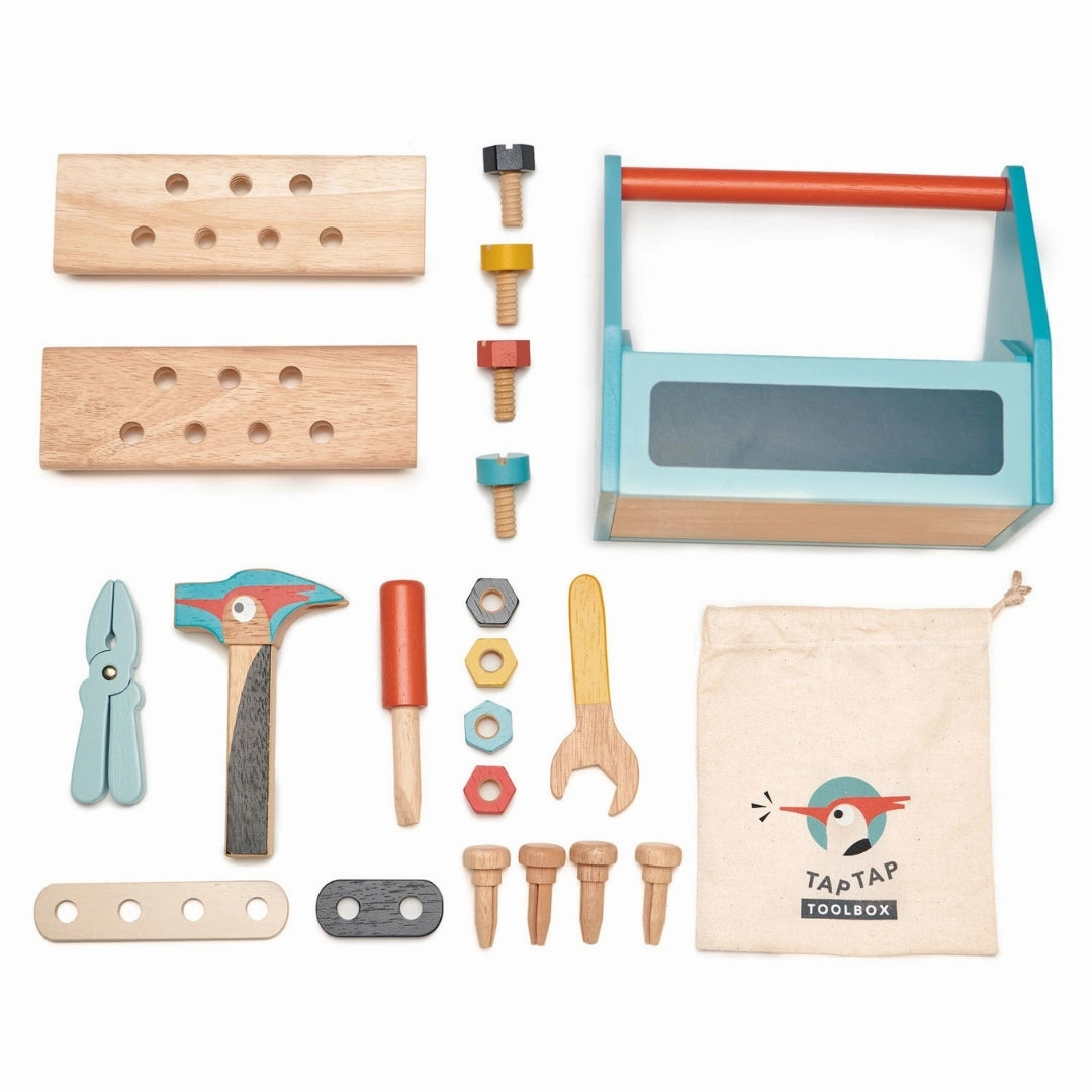 Skill-building tools Discover & grow Wooden Tap Tap Tool Box Play Set
