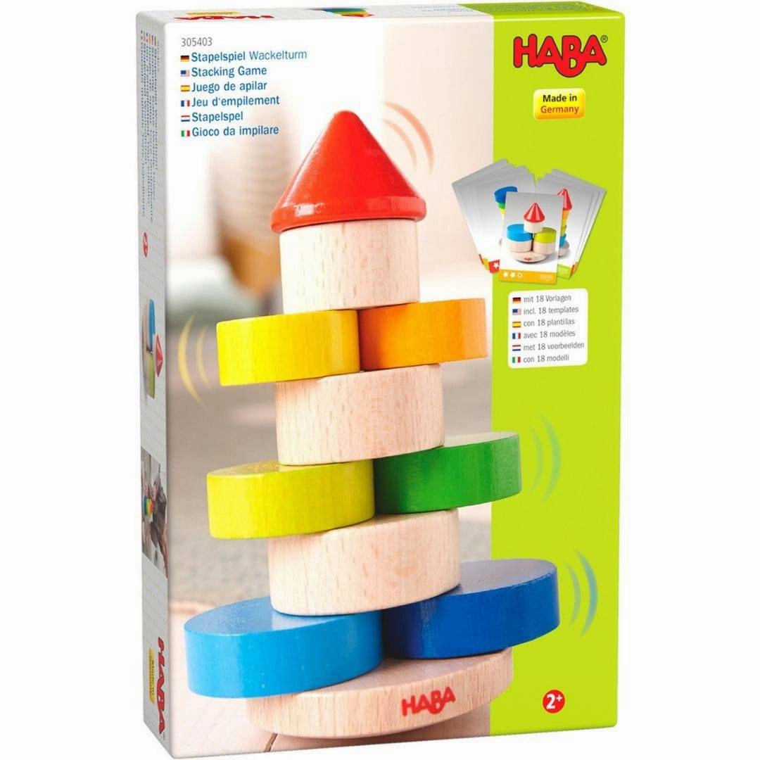 Nurturing minds Happy hands Wooden Wobbly Tower Stacking Blocks Game