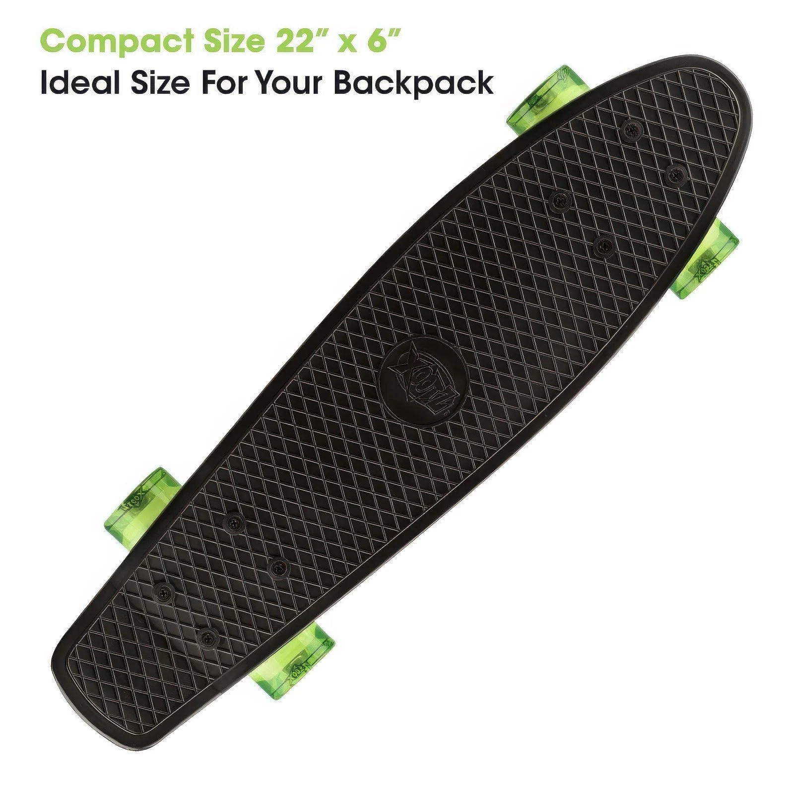 Xootz 22-Inch Cruiser Skateboard With Led Wheels - Black Tiny thinkers Kids essentials