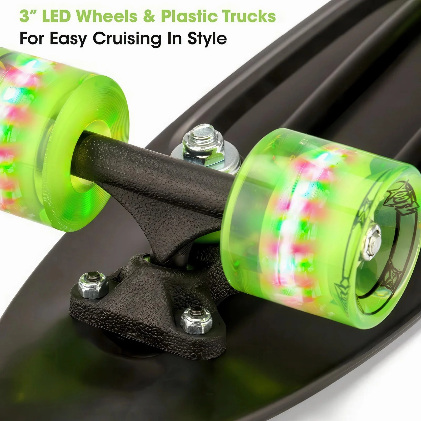Young minds at work Little adventures Xootz 22-Inch Cruiser Skateboard With Led Wheels - Black