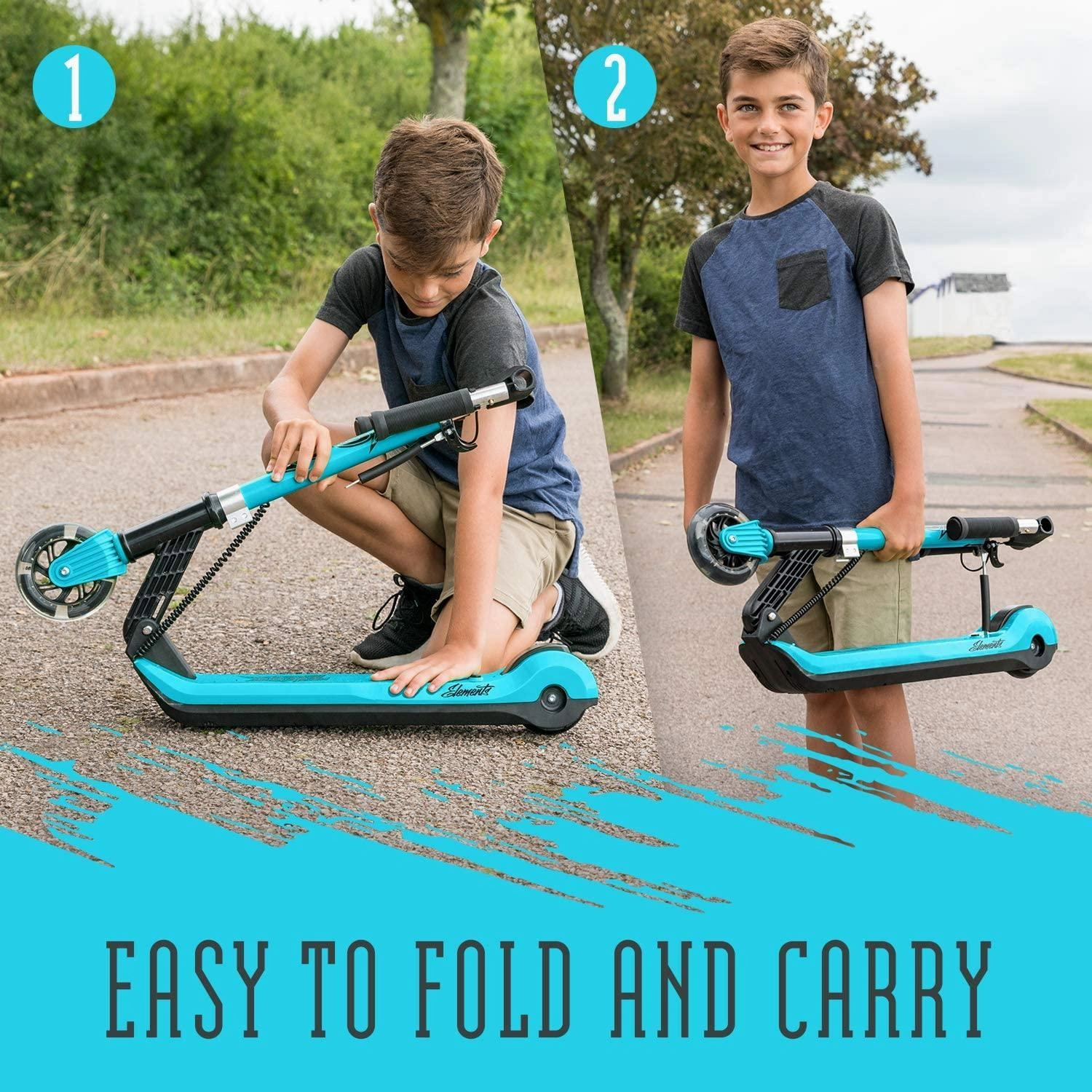 Xootz Kids Electric Scooter Folding With Led Light Up Wheel - Blue Moments of imagination