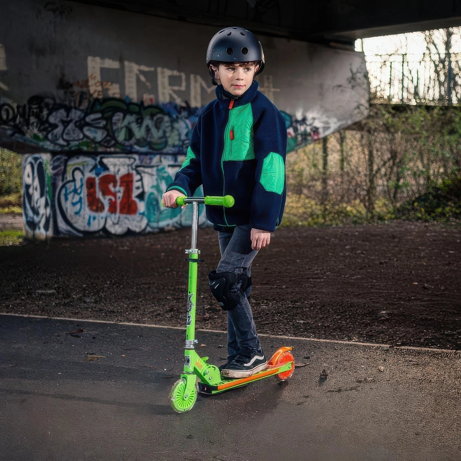 Xootz Wild Rider - Green Tiger Light Up Led Scooter Creative minds Everyday learning