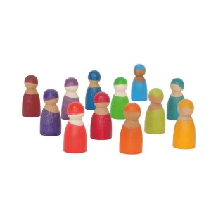 Young learners Tiny thinkers 12 Rainbow Wooden Peg Dolls