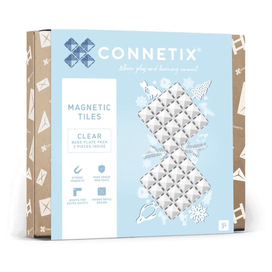 Connetix Clear Base Plate Pack (2 Pc) Early discovery Curious minds