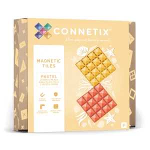 Child development Young minds at work Connetix Lemon And Peach Base Plate Pack (2 Pc)