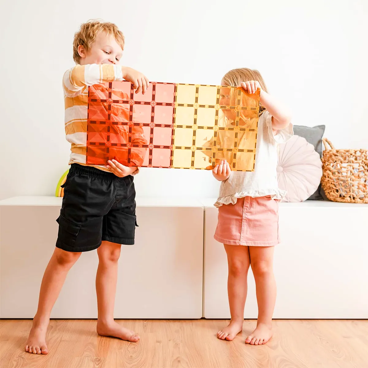 Connetix Lemon And Peach Base Plate Pack (2 Pc) Sensory fun for little hands Exploration gear