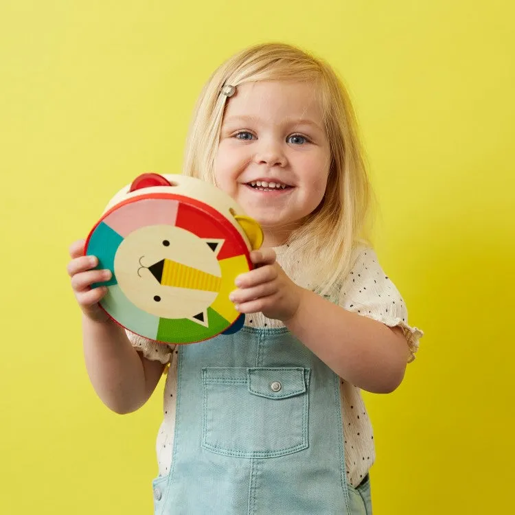 Playful learning Wooden Tambourine - Kaleidoscope - Lion