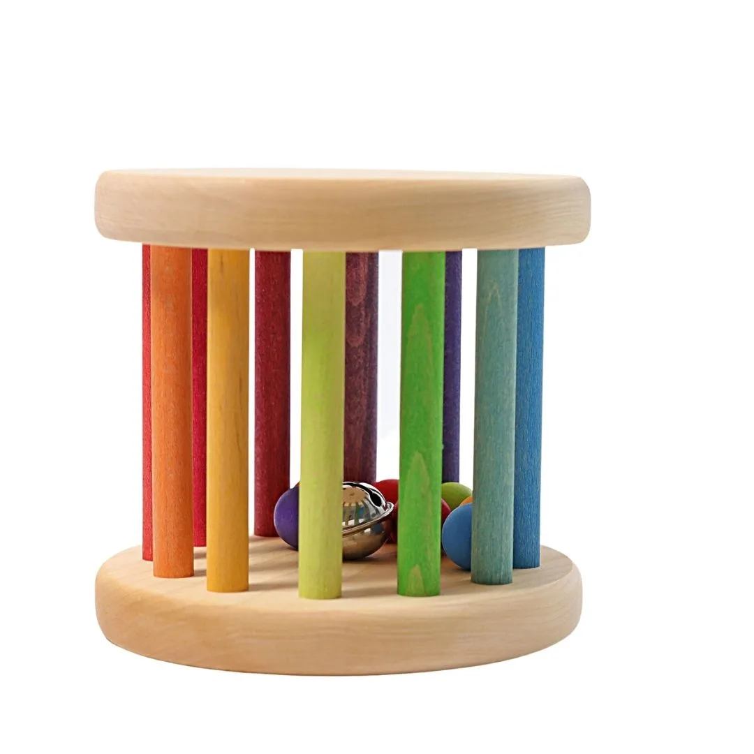 Learn at home Smart activities for young learners Wooden Rainbow Rolling Wheel