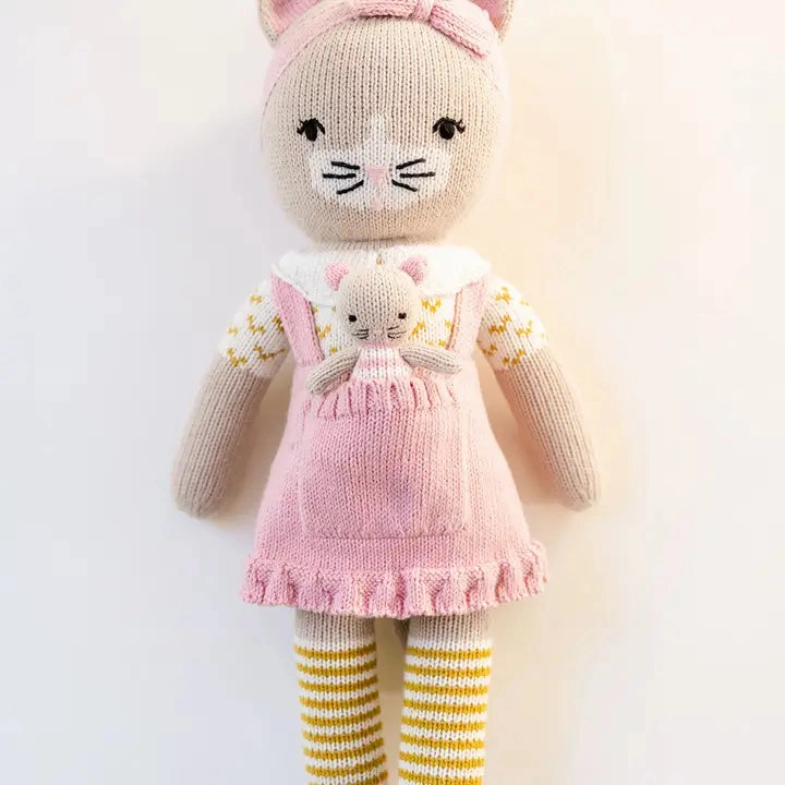 Holistic 12" Cosette The Cat With Mini Finger Puppet Cora Mouse