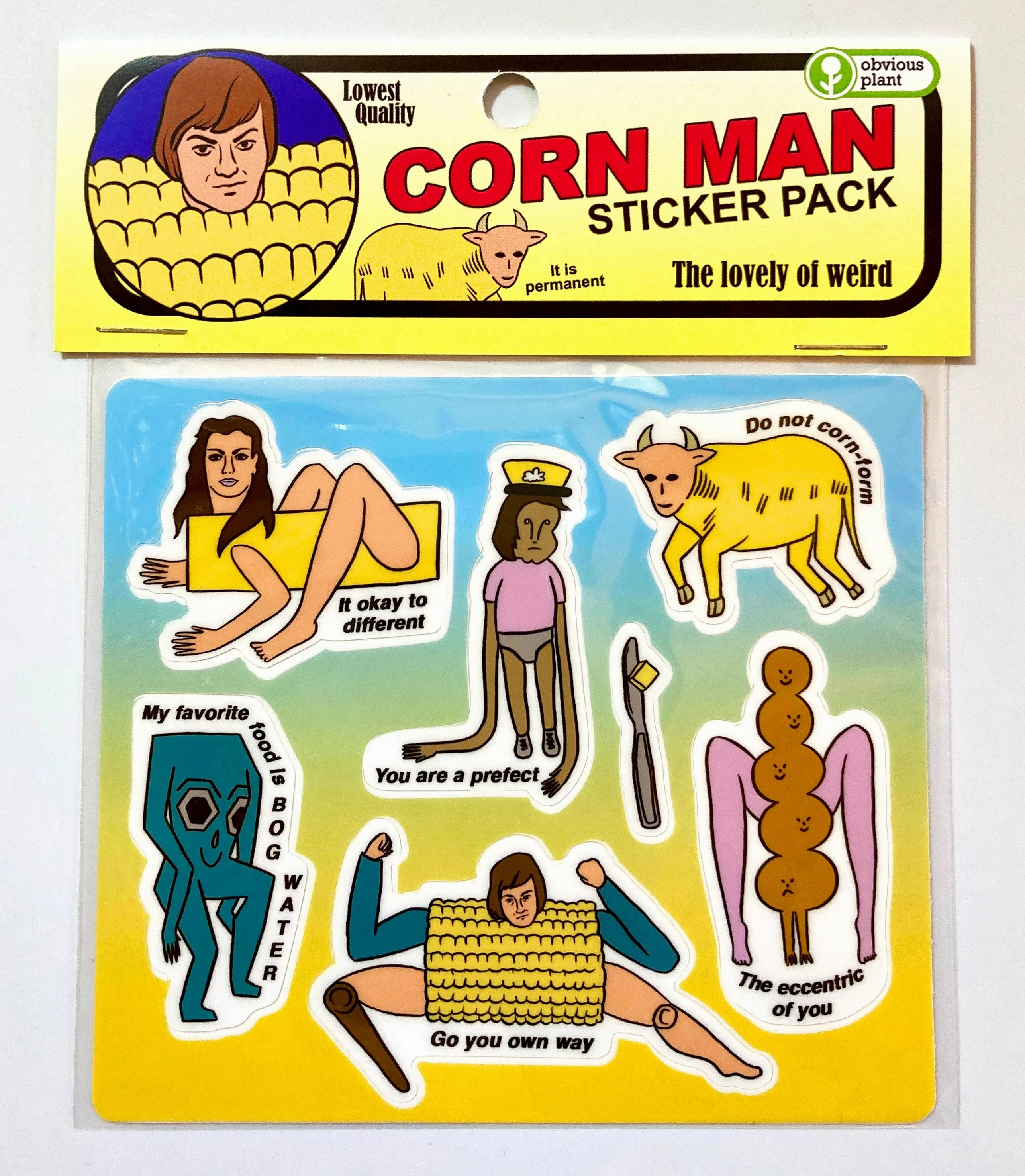 Thoughtful learning Fun that fuels growth Corn Man Sticker Pack